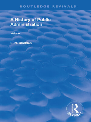 cover image of A History of Public Administration
